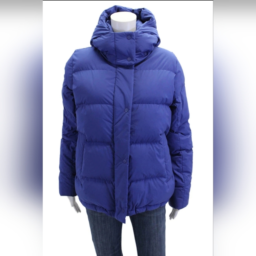 Lululemon Wunder Puff Hooded Down Quilted Jacket Coat Blue Puffer Size 8